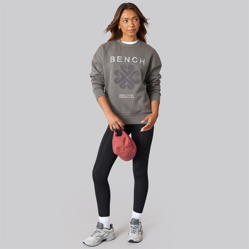 Womens Derma Crew Sweatshirt Charcoal - Image 4