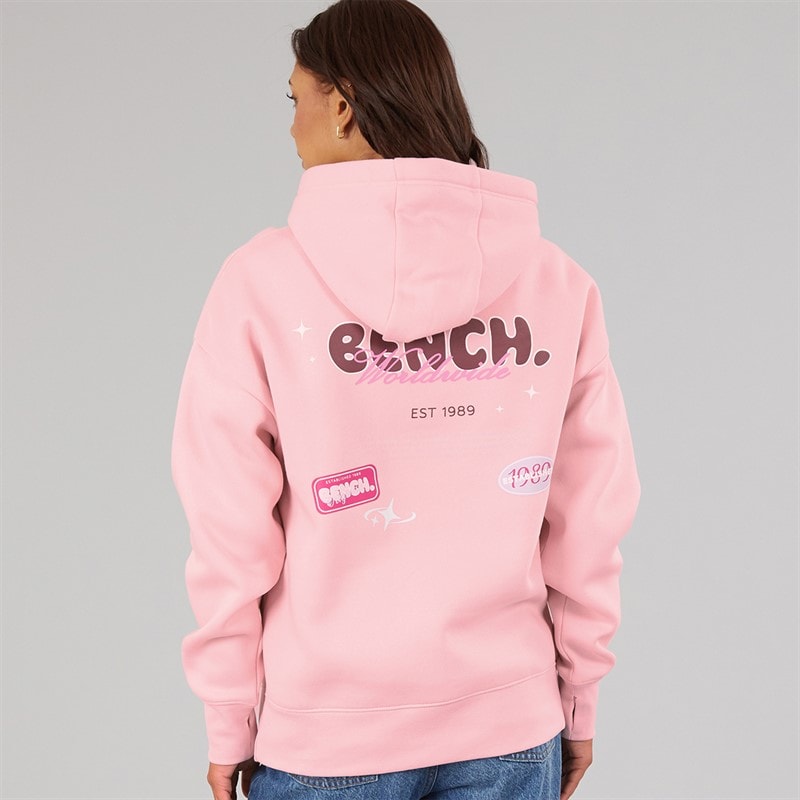 Womens Fessa Oversized Hoodie With Graphic Print Fairytale Pink - Image 3