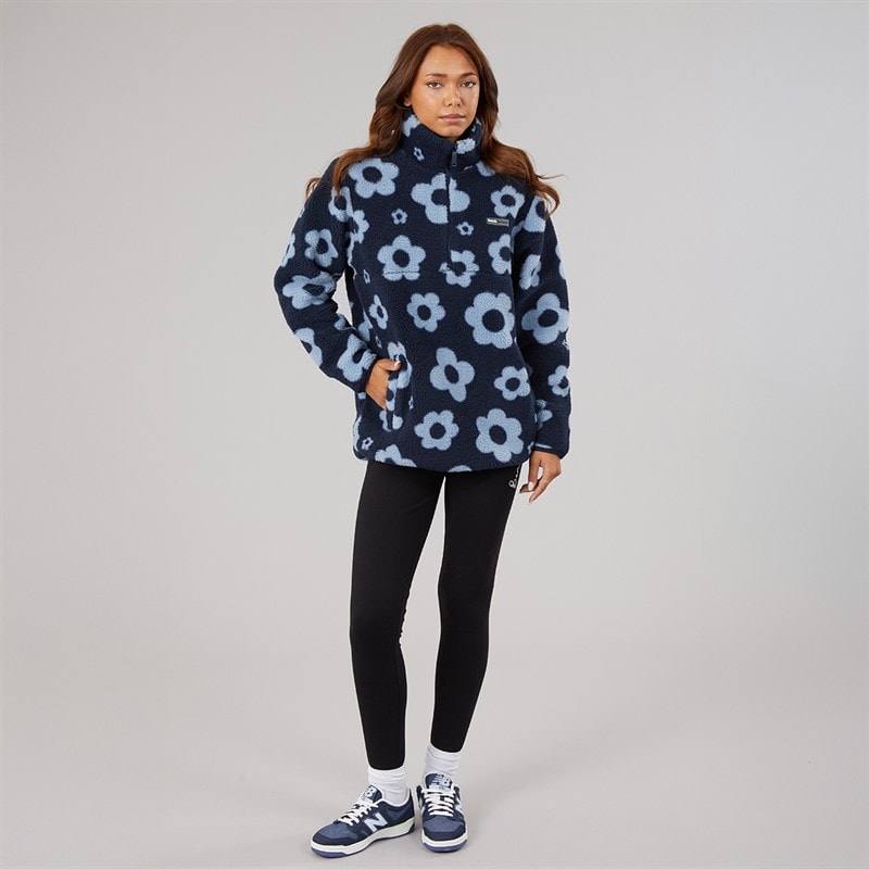 Womens Dessa 1/4 Zip Fleece Navy/Dusky Blue - Image 4
