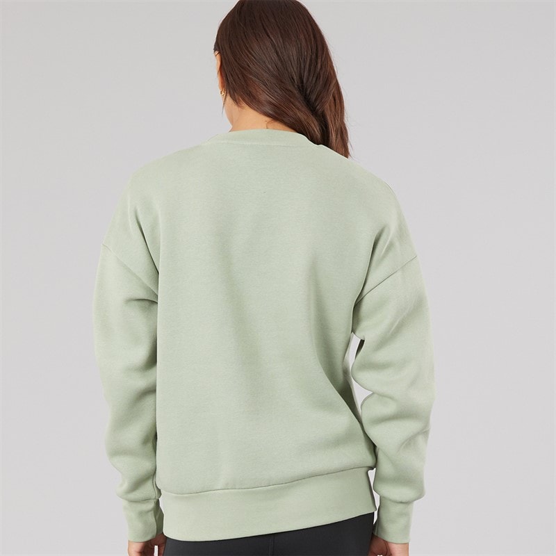 Womens Kaye Crew Sweat With Glitter Graphic Sage Green - Image 2