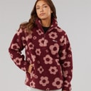 Womens Dessa 1/4 Zip Fleece Cordovan/Light Dusky Pink