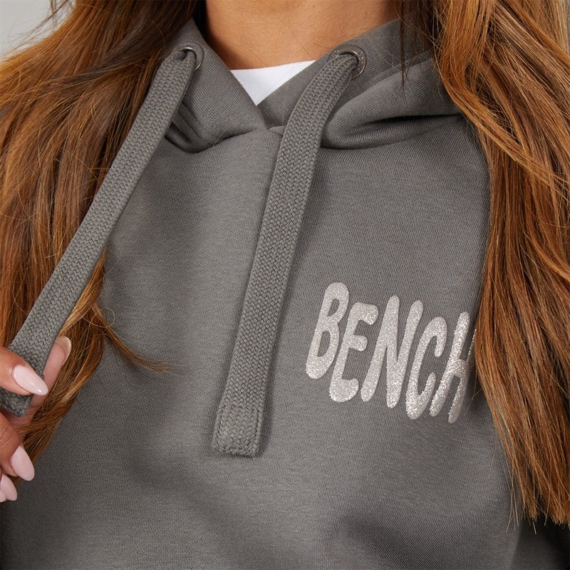 Womens Dess Hoodie With Glitter Graphic Charcoal - Image 3