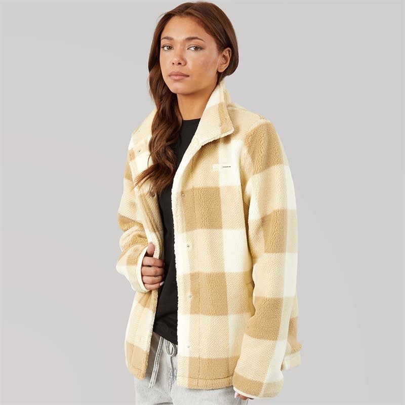 Womens Kess Funnel Neck Borg Chalk - Image 3