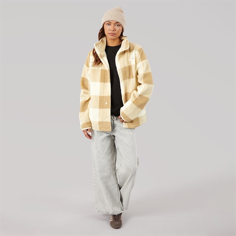 Womens Kess Funnel Neck Borg Chalk - Image 4