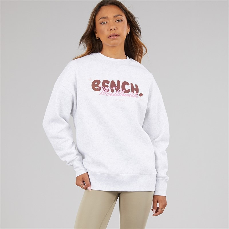 Womens Heya Oversize Crew Sweat Ice Grey Marl - Image 3