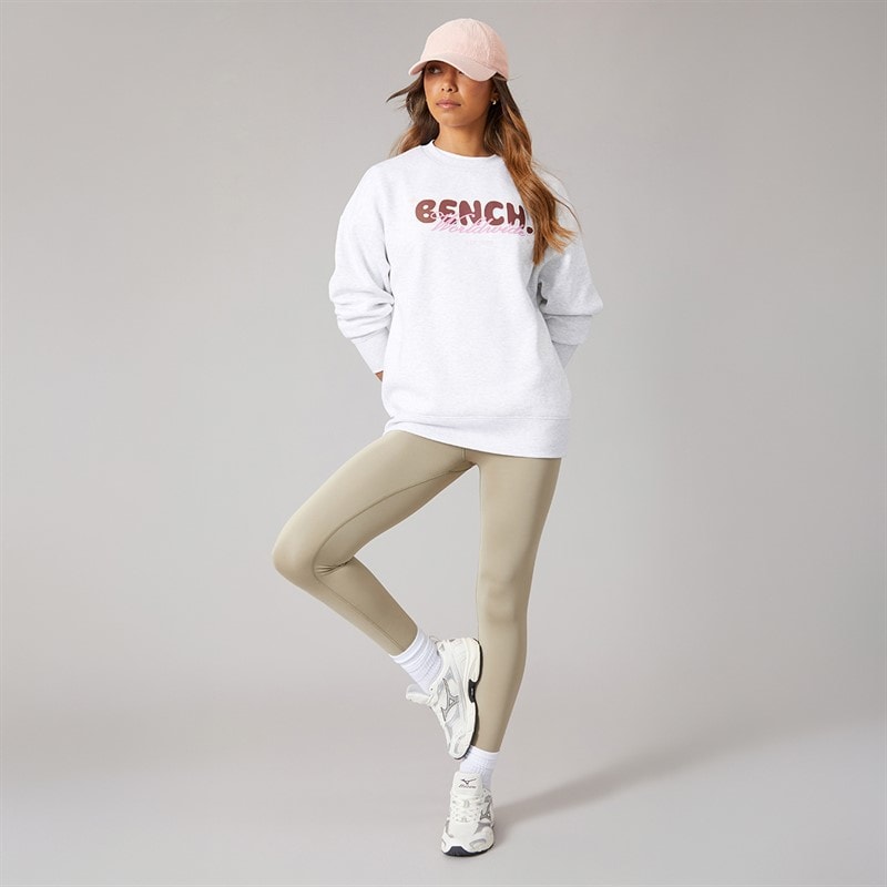 Womens Heya Oversize Crew Sweat Ice Grey Marl - Image 4