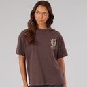 Womens Bianchi Oversized T-Shirt With Puff Print Coffee