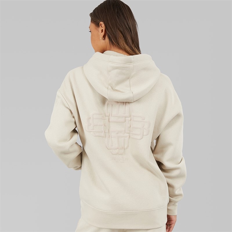 Womens Clari Oversize Zip Thru With Graphic Stone Grey - Image 2