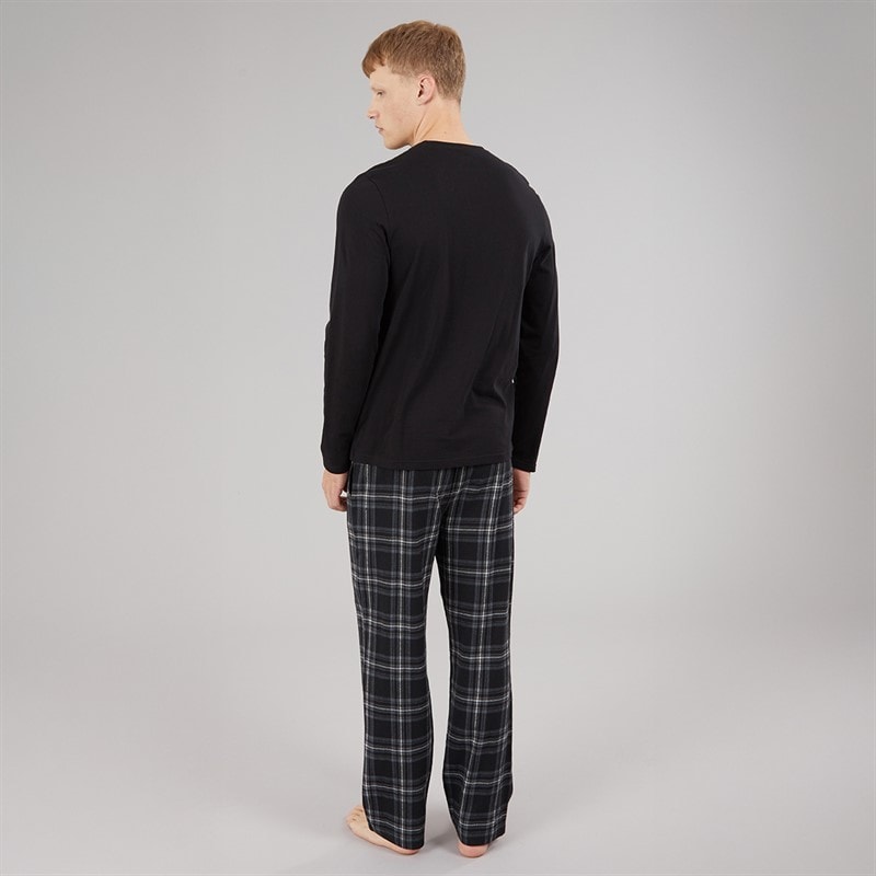 Mens Maugham Lounge Set Black/Black Check - Image 2