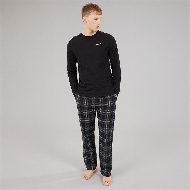 Mens Maugham Lounge Set Black/Black Check - Image 4