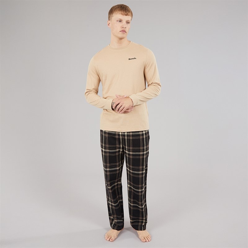 Mens Maugham Lounge Set Stone/Black/Taupe/Stone/Stone Grey Check - Image 1