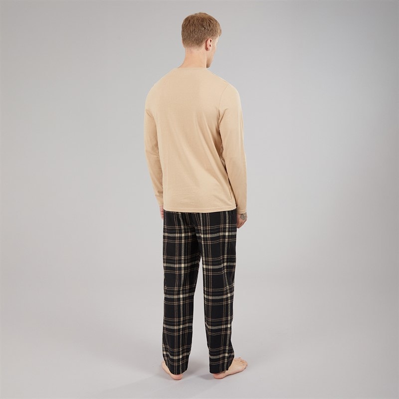 Mens Maugham Lounge Set Stone/Black/Taupe/Stone/Stone Grey Check - Image 2
