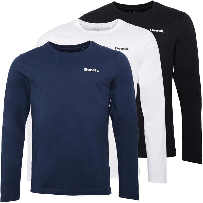 Bench Mens Viren Three Pack Lounge Long Sleeve Tops Multi