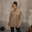 Womens Oversized Crew Neck Sweatshirt Fossil