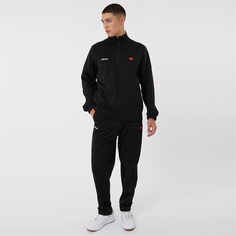 Mens Ferrari Poly Tracksuit Black - Image 1