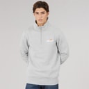 Mens Benevento 1/4 Zip Sweatshirt Light Grey Marl
