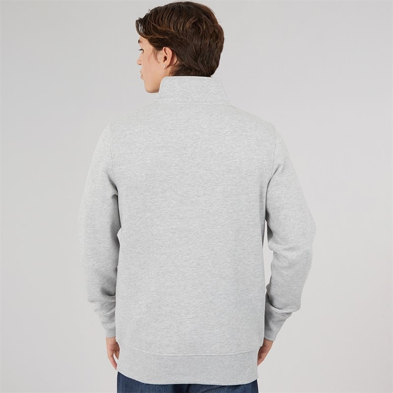 Mens Benevento 1/4 Zip Sweatshirt Light Grey Marl - Image 2