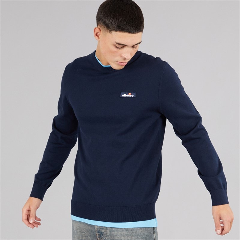 Mens Doyle Knitted Jumper Navy - Image 1