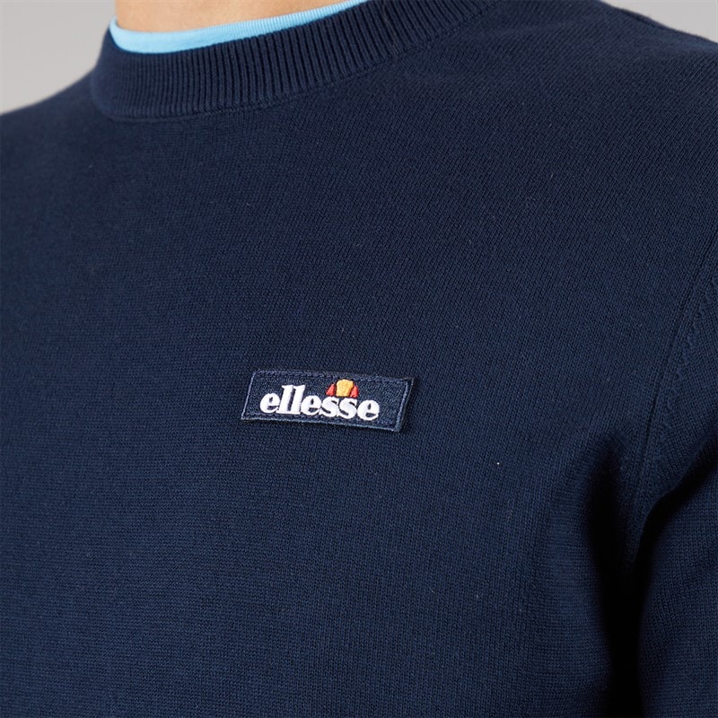 Mens Doyle Knitted Jumper Navy - Image 3