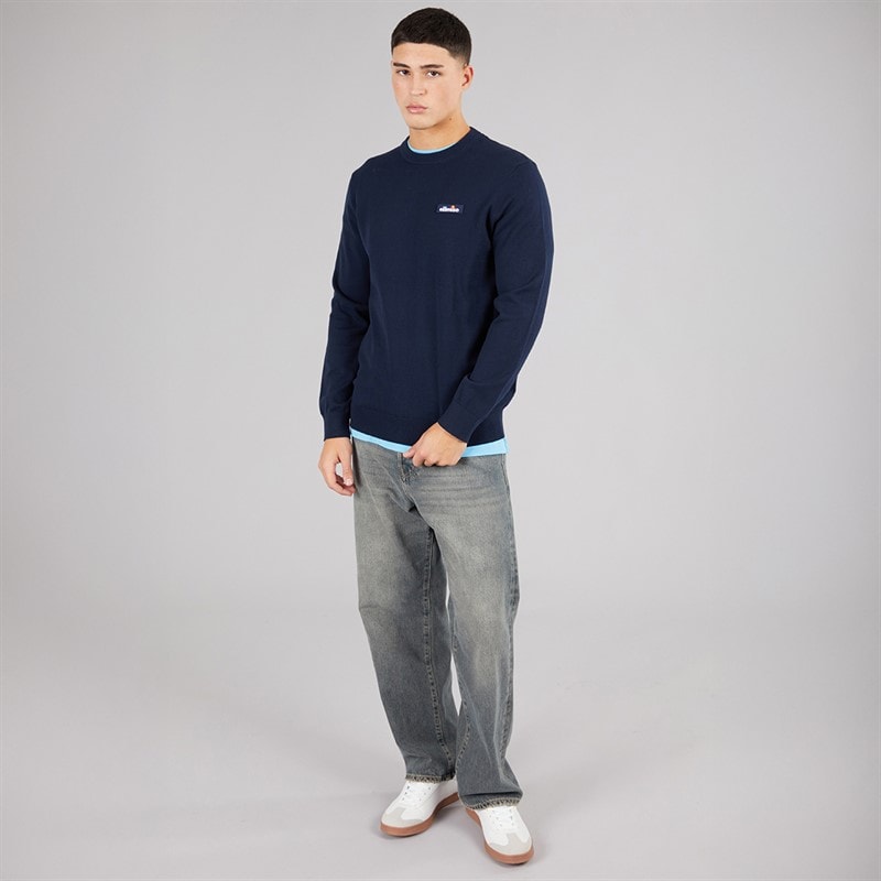 Mens Doyle Knitted Jumper Navy - Image 4