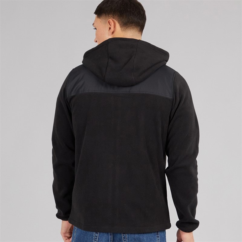 Mens Caprio Hooded Fleece Jacket Black - Image 2