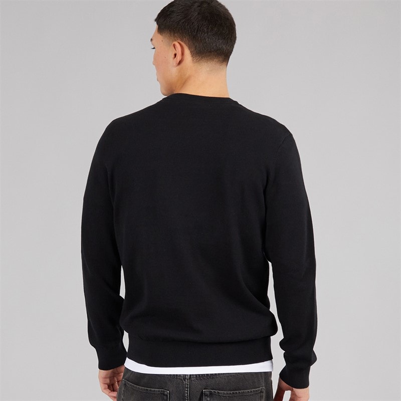Mens Doyle Knitted Jumper Black - Image 2