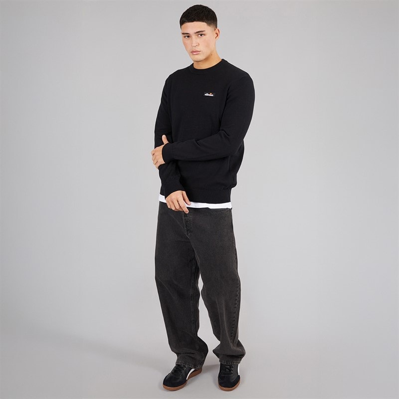 Mens Doyle Knitted Jumper Black - Image 3