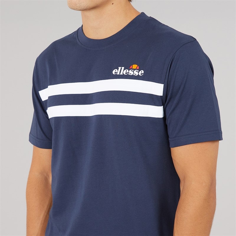 Mens Squalius Retro Stripe T-Shirt Navy - Image 3