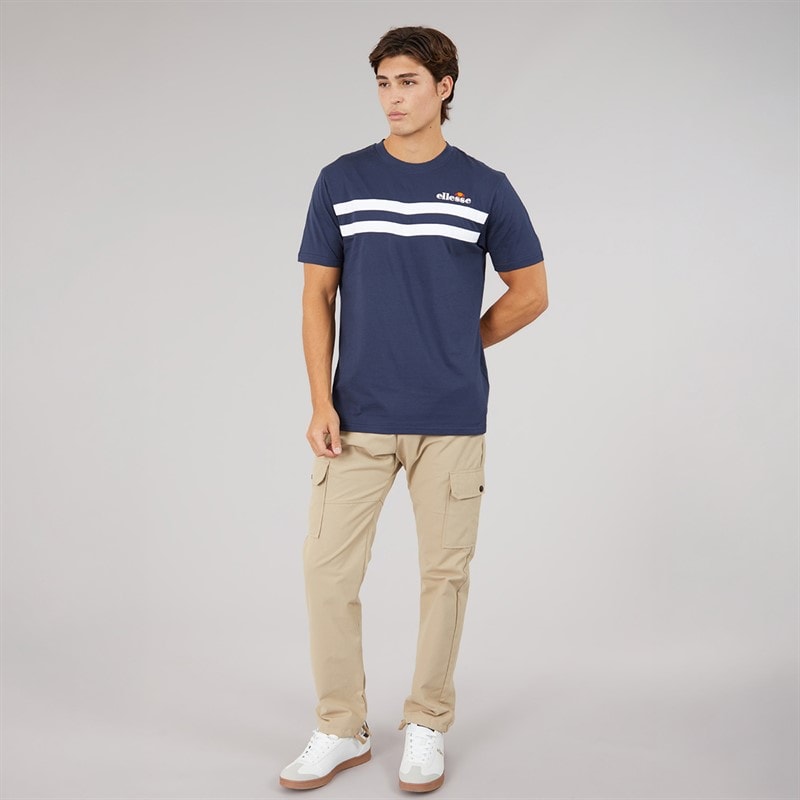 Mens Squalius Retro Stripe T-Shirt Navy - Image 4