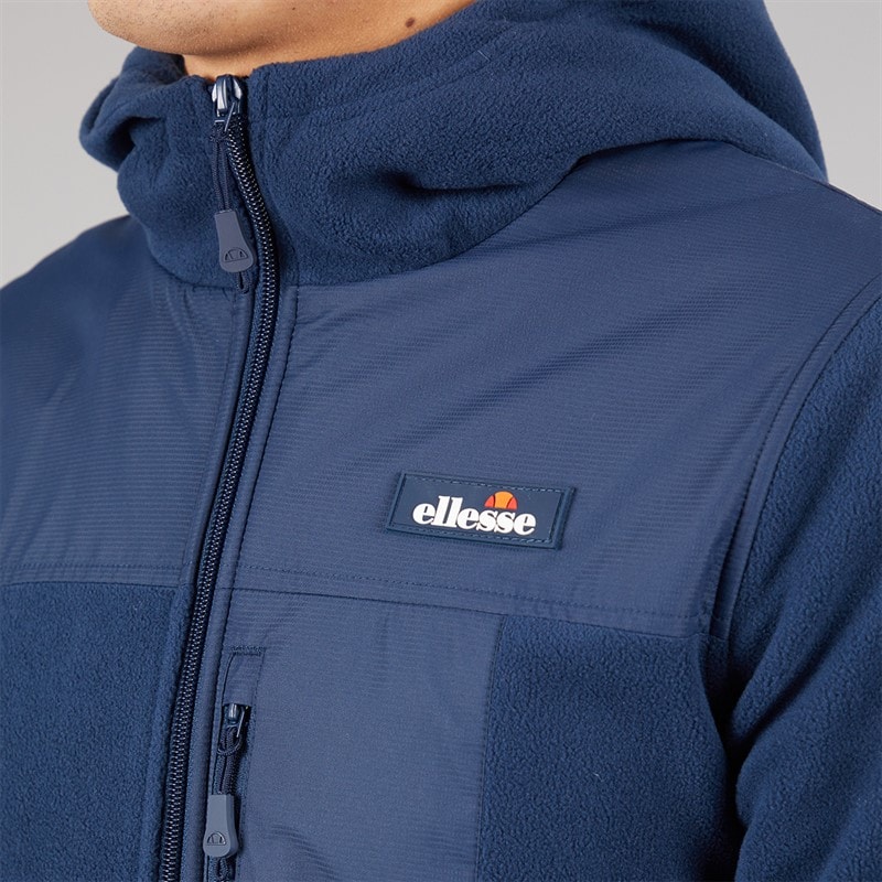 Mens Caprio Hooded Fleece Jacket Navy - Image 3