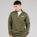 Mens Benevento 1/4 Zip Sweatshirt Khaki