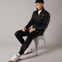 Mens Barelo Taped Poly Tracksuit Black