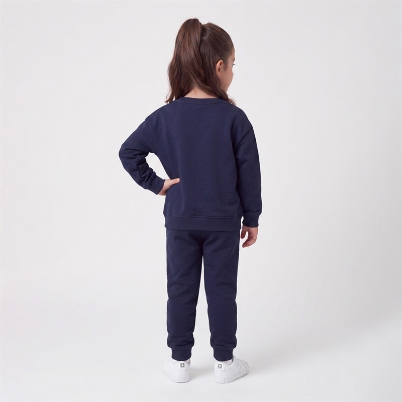 Girls Mazzi Bubble Logo Sweatshirt And Joggers Set Navy - Image 2