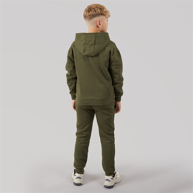 Junior Boys Joel Logo Tracksuit Khaki - Image 2