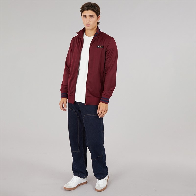 Mens Lochi Track Jacket Burgundy - Image 3