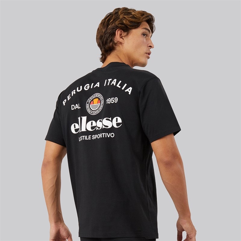 Mens Lyon Relaxed Fit Back Logo T-Shirt Black - Image 1