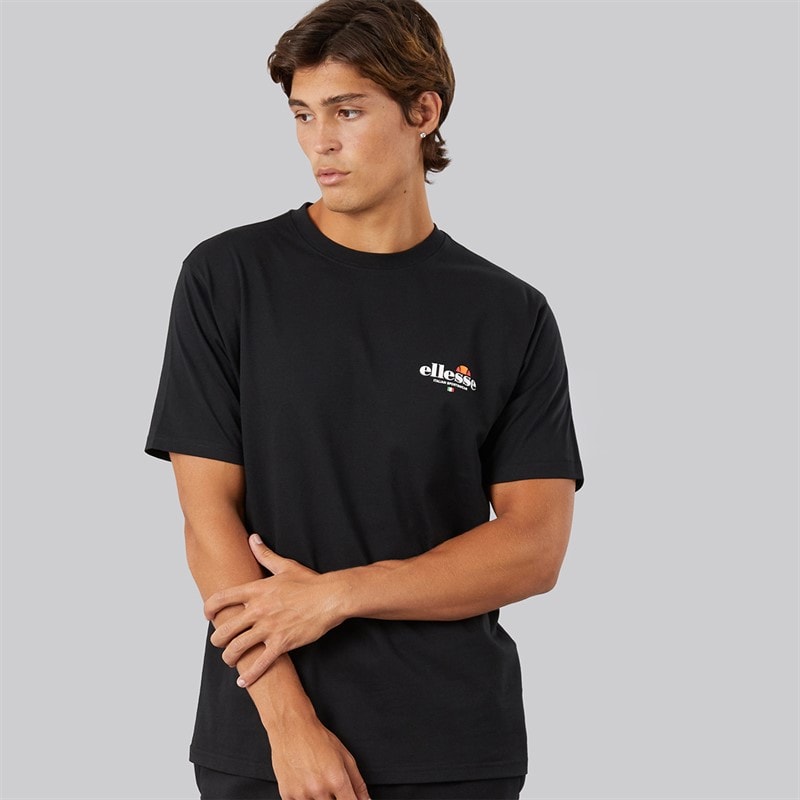 Mens Lyon Relaxed Fit Back Logo T-Shirt Black - Image 2