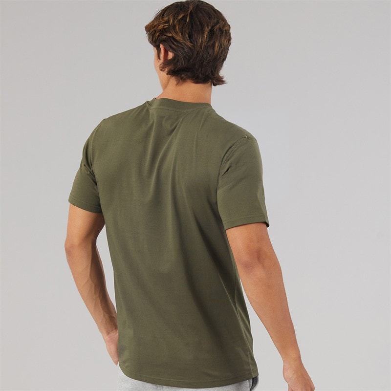 Mens Ollio 2 Central Logo T-Shirt Khaki - Image 2