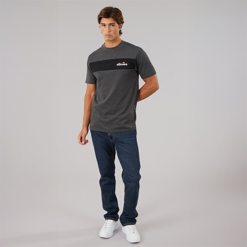 Mens Moulton Panel T-Shirt Dark Grey - Image 4