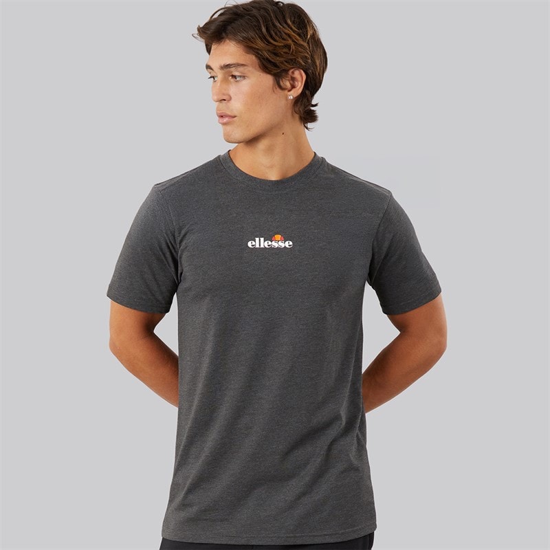 Ellesse Mens Ollio 2 Central Logo T-Shirt Dark Grey Marl