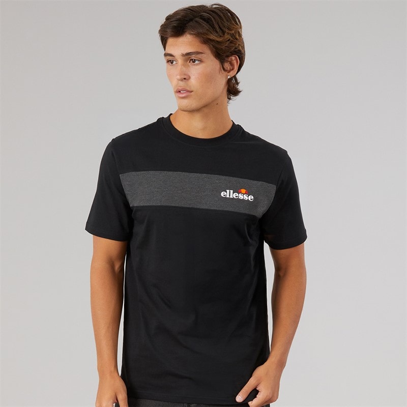 Mens Moulton Panel T-Shirt Black - Image 1