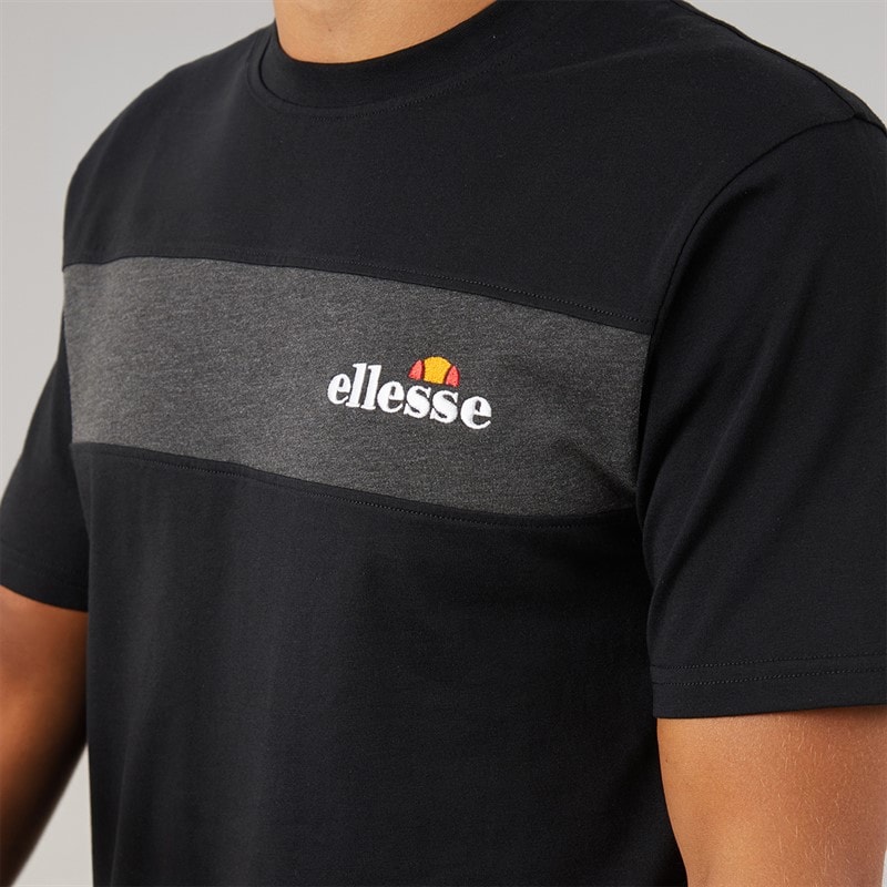 Mens Moulton Panel T-Shirt Black - Image 3