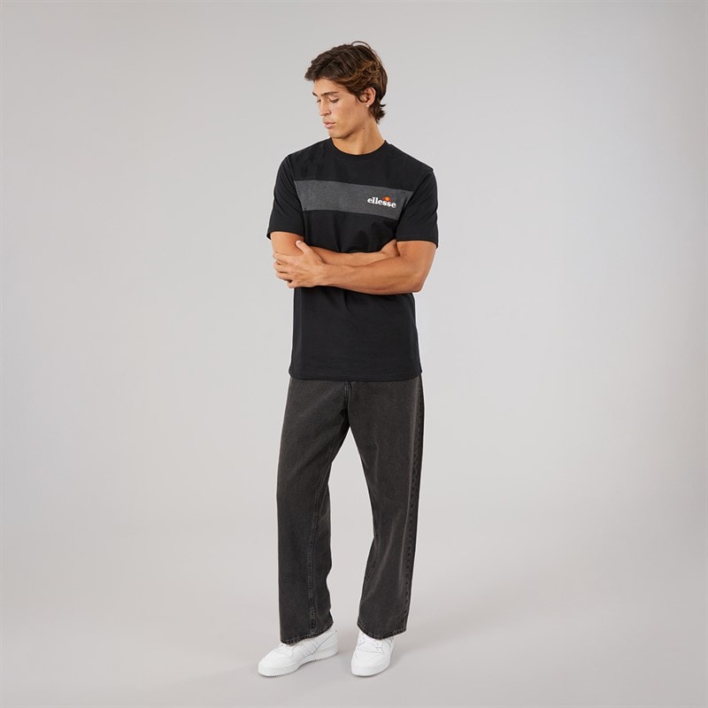 Mens Moulton Panel T-Shirt Black - Image 4