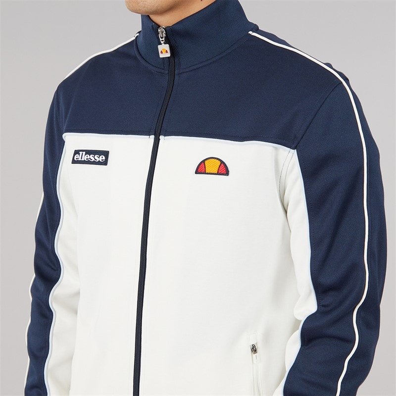 Mens Libros Full Zip Track Jacket Off White/Navy - Image 3