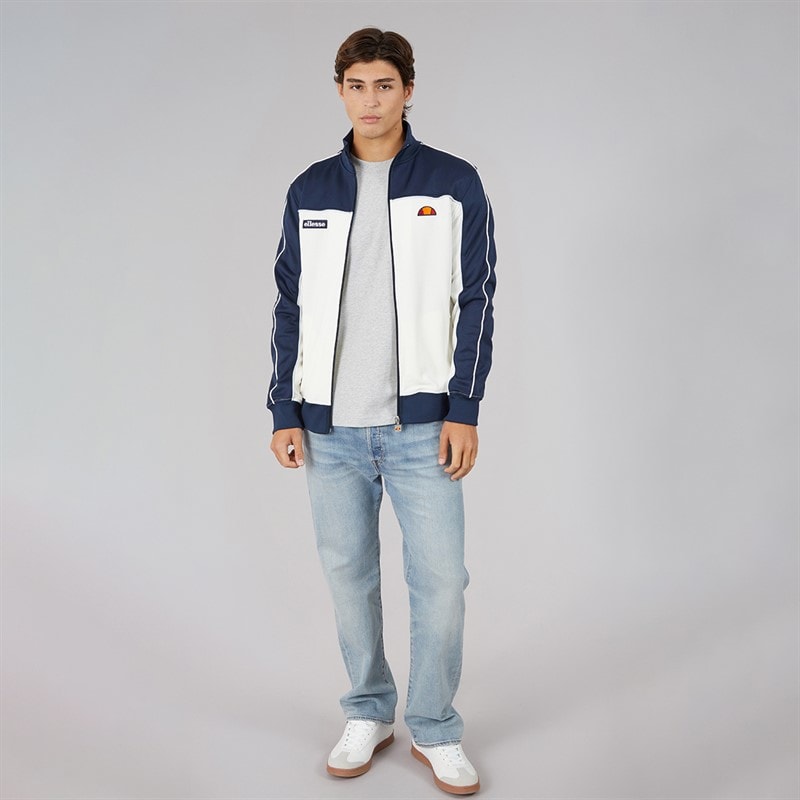 Mens Libros Full Zip Track Jacket Off White/Navy - Image 4