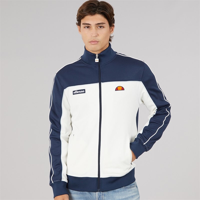 Mens Libros Full Zip Track Jacket Off White/Navy - Image 5