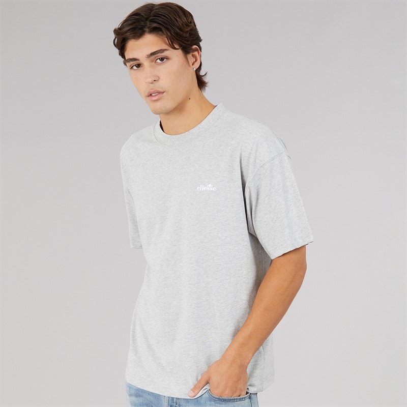 Ellesse Mens Suisio T-Shirt Light Grey Marl