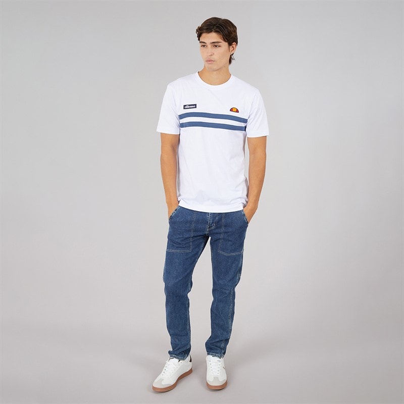 Mens Venire T-Shirt White/Blue - Image 4