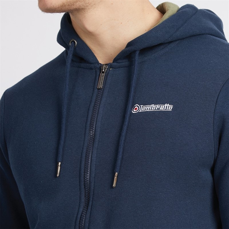 Mens Hoodie Navy/Khaki - Image 3