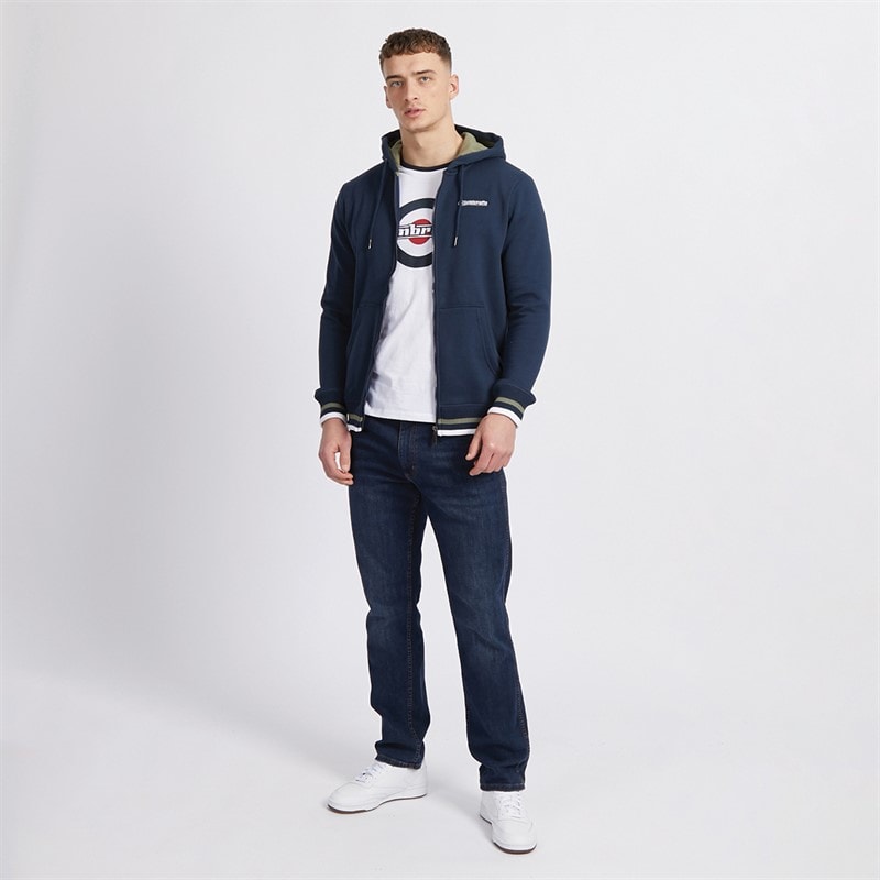 Mens Hoodie Navy/Khaki - Image 4